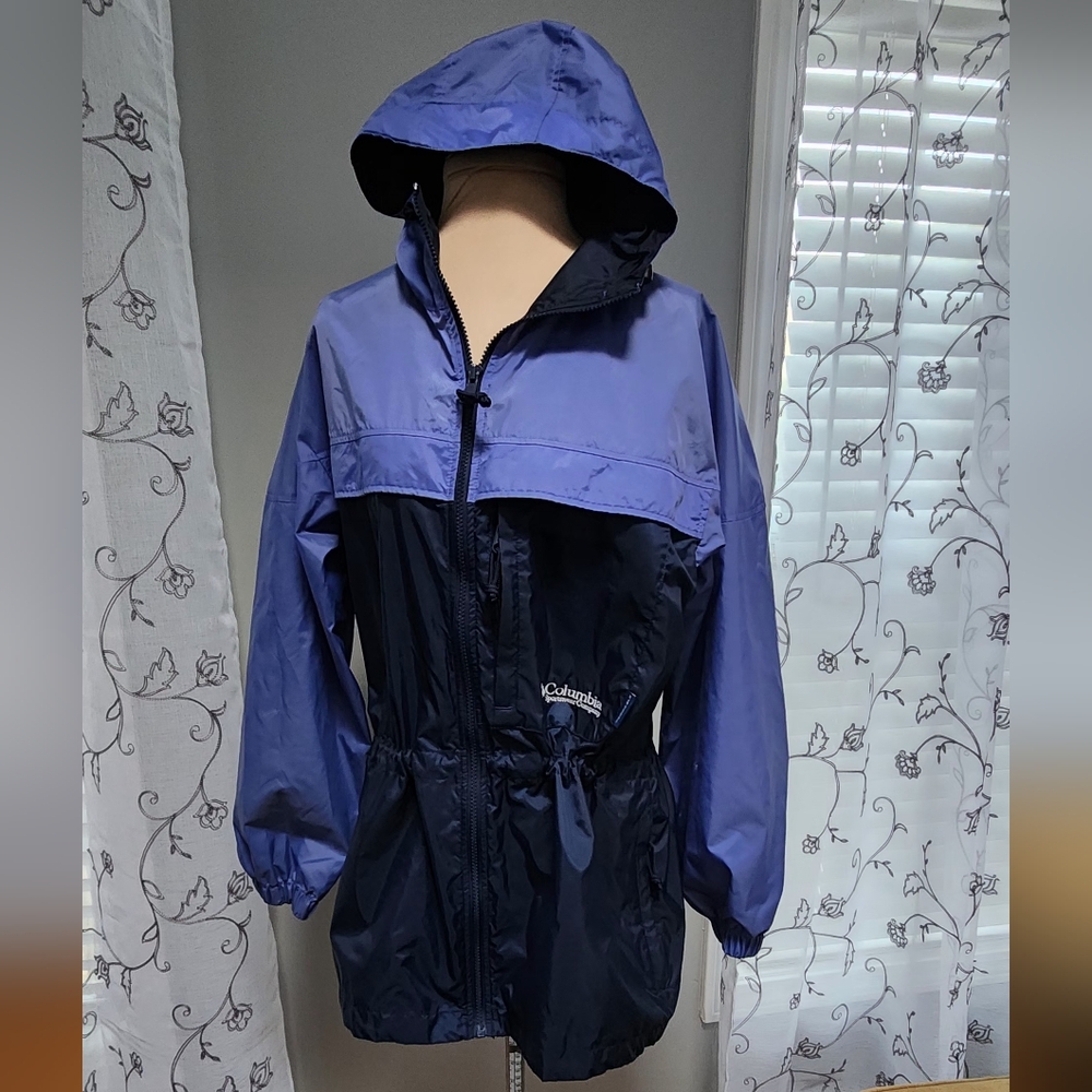 Columbia Sportswear Womens Hooded Rain Coat Windbreaker Jacket Packable Small